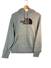 THE NORTH FACE Women's Hoodie Gray With Purple Logo Size Medium - cozy fall   