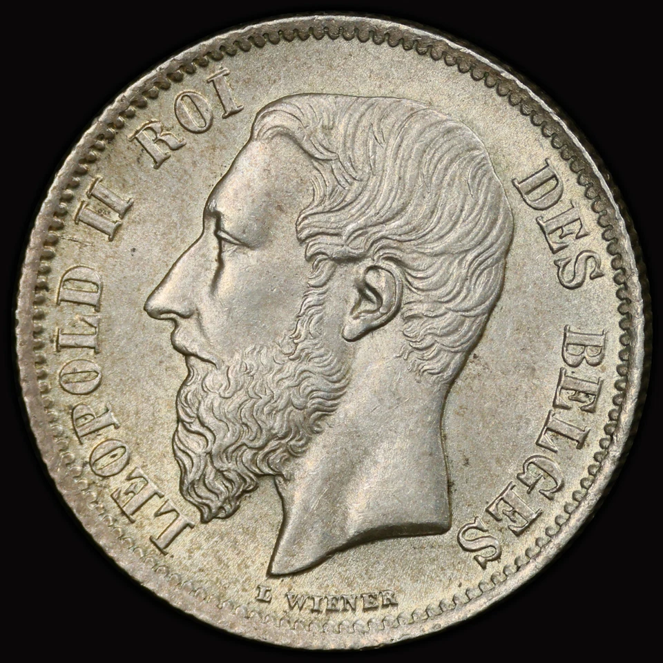 PCGS MS64 1886 Belgium "King Leopold II" Silver 50 centimes ex A. Orr Collection - Image 3 of 4
