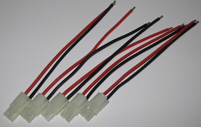5 X RC Battery Plug with Wires - 16 AWG - 15 Amp - 5.5'' Long RC Power Connector