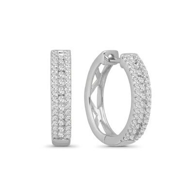 0,5 kt im Labor gezüchtete Diamant Creolen Sterlingsilber Geschenk für Frauen