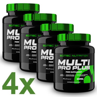 4x Scitec Nutrition Multi Pro Plus 30 Pack (4 Dosen) Vitamine Mineralien Omega 3