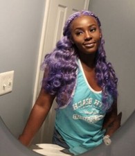 Purple Curly Wave Lace Front Fiber Wig Heat Safe Party Cosplay Fashion Wig