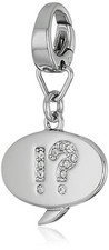 NEW FOSSIL SILVER TONE,SPEECH BUBBLE, "!?" SIGN CHARM PENDANT JF02492040