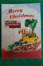 1x New In N Out Burger Christmas Card + Envelope (Snow Globe) INO