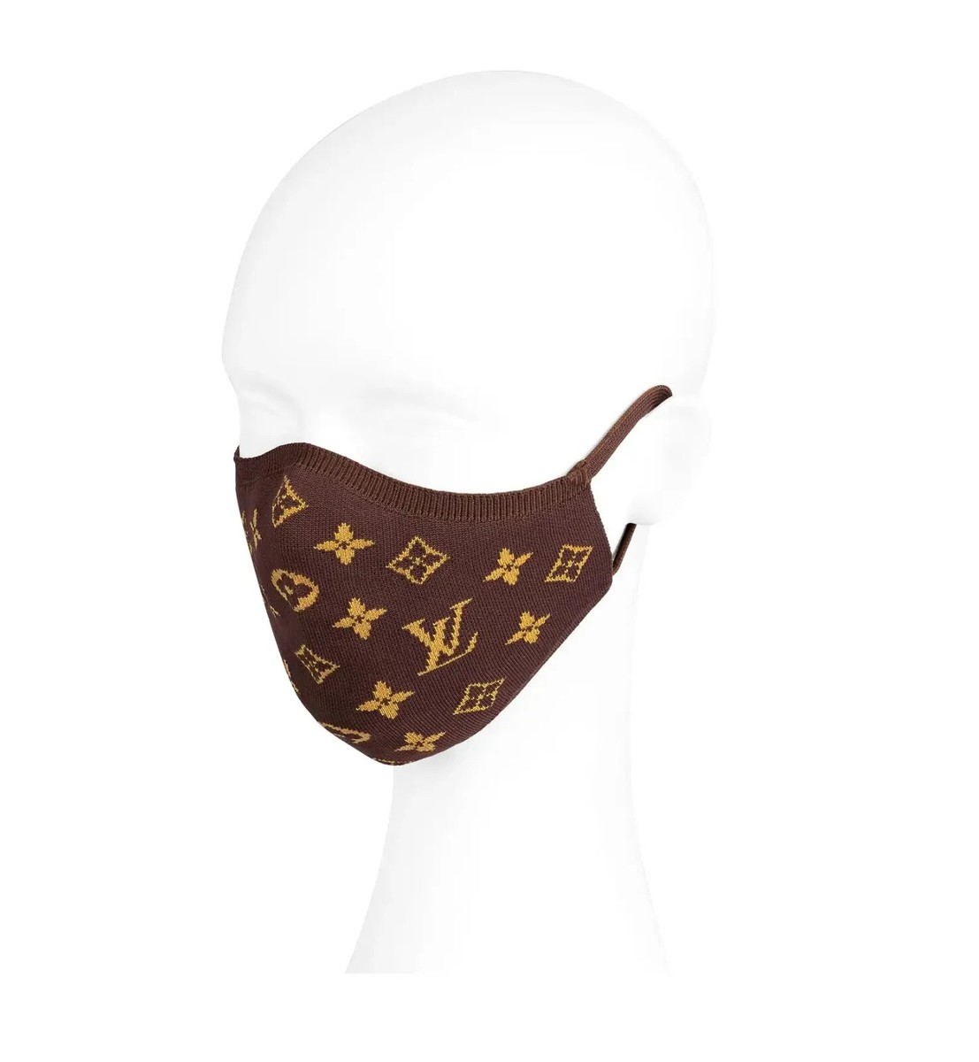 NEW LOUIS VUITTON Monogram Brown Knit Face Mask S00 M76747 NEW LOUIS VUITTON Monogram Brown Knit Face Mask S00 M76747
