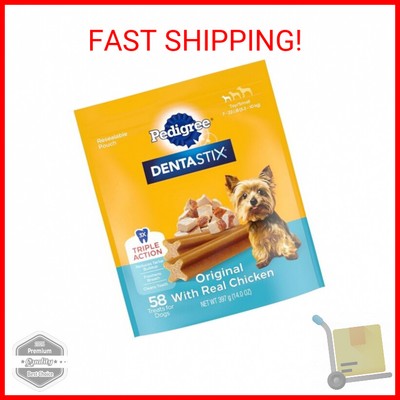 PEDIGREE DENTASTIX Toy/Small Dog Dental Treats Original Flavor Dental Bones, 13.