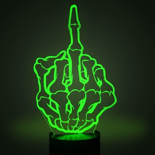 3D Skeleton Hand Creative Night Light 7 Colour Changing Touch Bedroom Table Lamp - Picture 9 of 10