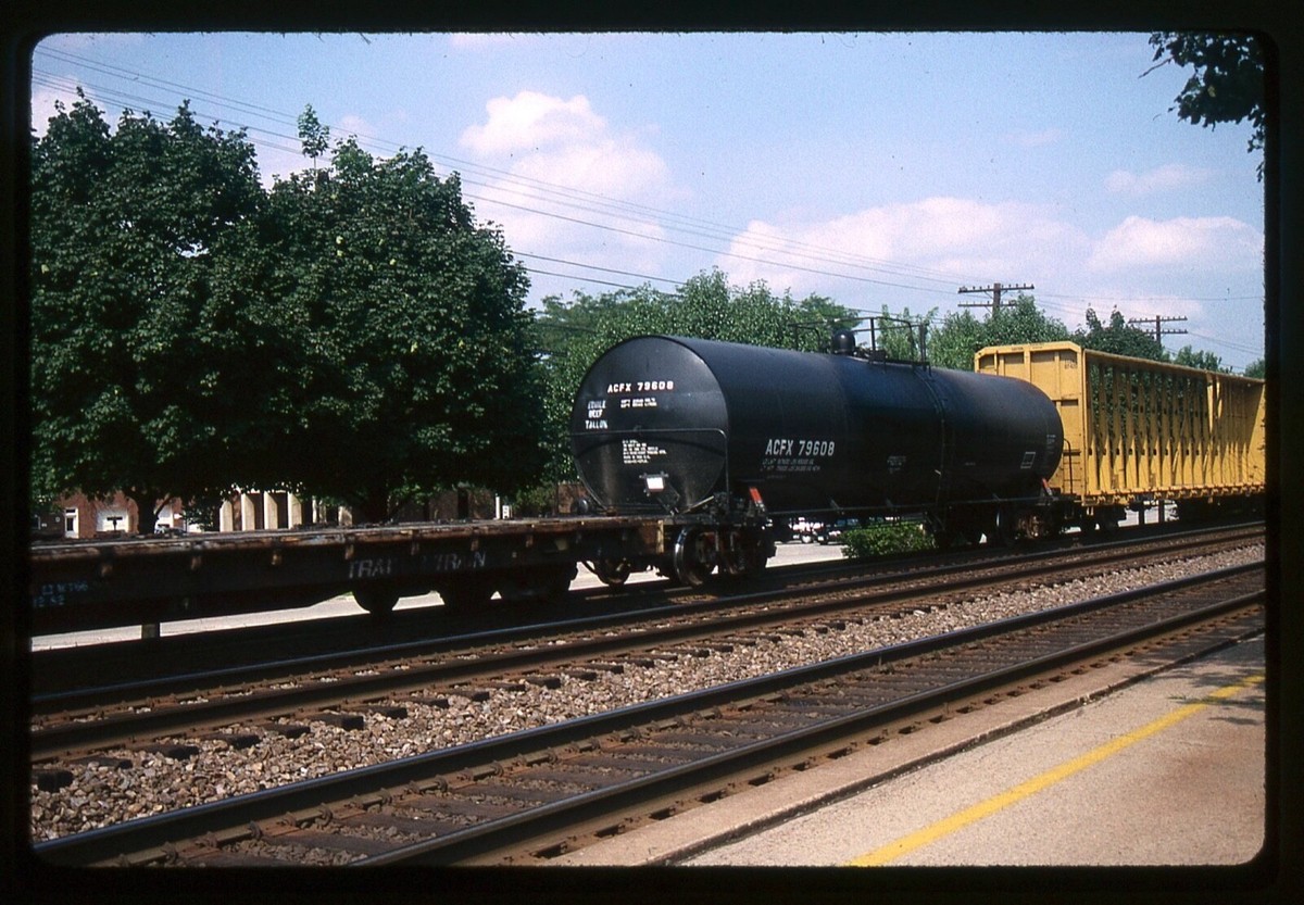Railroad Slide - ACFX #79608 Tank Car 1993 Beef Tallow