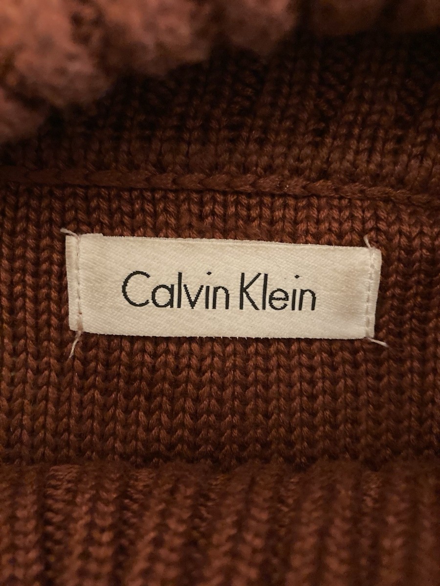 open lace back dress Calvin Klein Jeans Orange Knitted Tank Dress S