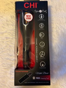 CHI Spin N Curl 1” Ceramic Rotating Curler Dual Voltage Black