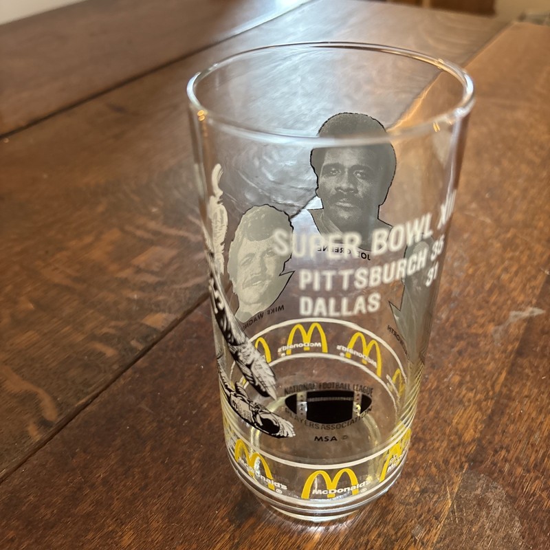 Super Bowl XIII McDonald’s Glass Cup (John Stallworth,Joe Greene,Mike Wagner)