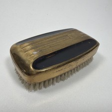 Vintage Vanity Shoe Boot Grooming Brush Brass Gold Tone