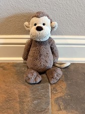 Jellycat London Bashful Monkey Retired Soft Small 8 Stuffed Animal Brown Plush