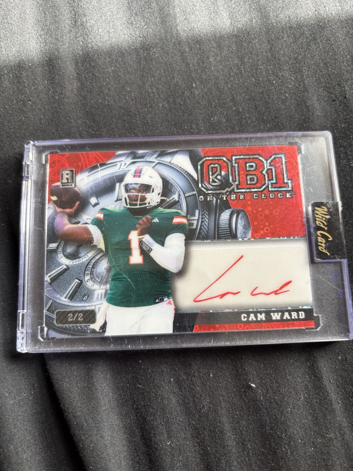 2024 Wild Card- Cam Ward  QB1 On The Clock Rookie Auto 2/2