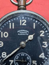 military pocket watch American INGERSOLL YANKEE RADIOLITE prewar  Unisex Auth