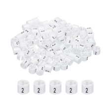 Clothes Hanger Marker Colored Hanger Sizer Number 2, White 100 Pcs
