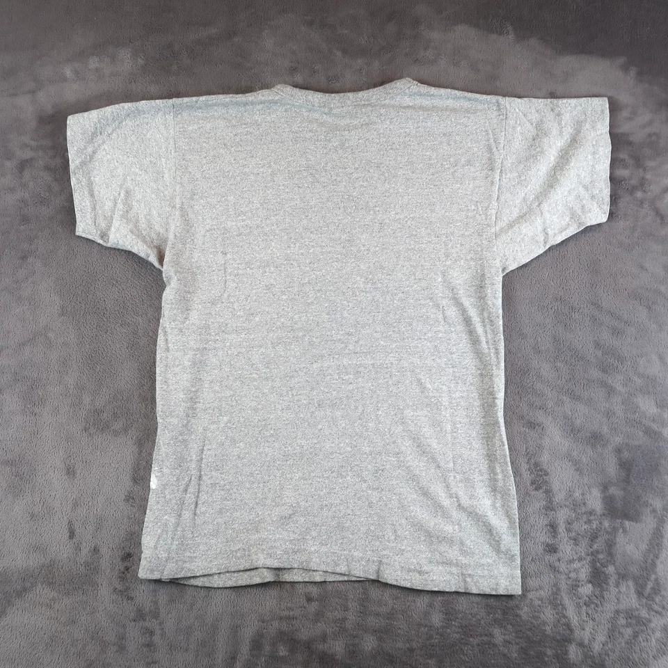 Camiseta Vintage Años 80 Champion Blanco Gris Jaspeado Manga Corta Hecha en EE. UU. M Med Foto 2 de 4