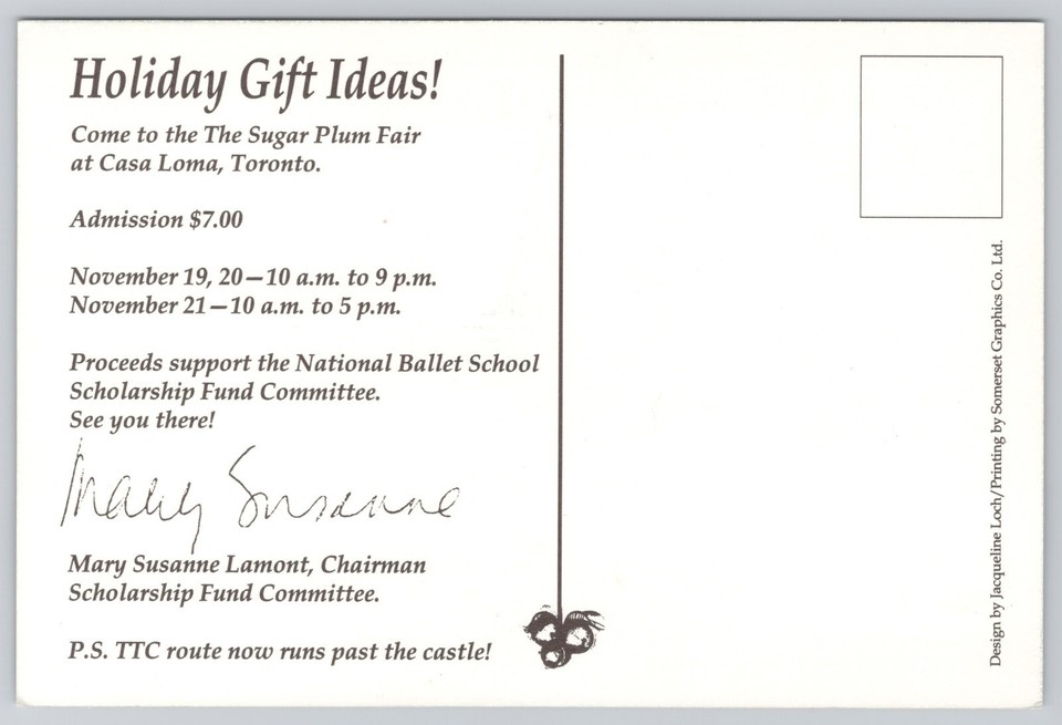 Toronto Ontario Canada, Sugar Plum Fair Invite, Casa Loma, Vintage ...
