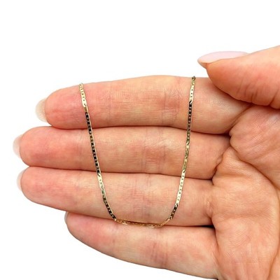14K Gelbgold 1,2 mm Mariner Kette (hohl) 16''-20''