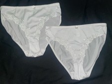 Delta Burke Panties LOT X2 Woman s SZ 10/3X White hi-cut NOS Poly/spandex PLUS