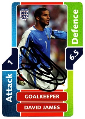 David James signierte England 2006 Topps Match Attax World Cup Karte #1