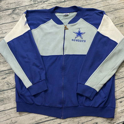 Dallas Cowboys Vtg 90s Apex One Colorblock Full Zip Knit Jacket Sweatshirt NFL