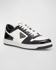 100% AUTHENTIC NEW MEN PRADA DOWNTOWN LOGO BLACK/WHITE SNEAKERS UK 8/US 9 D — photo 1