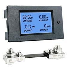 DC 6.5-100V 0-100A LCD Display Digital Power Monitoring Meter Voltage Current...