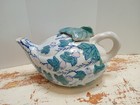 Vintage Chinese Squash Teapot with Leaf Lid 500ml VGC