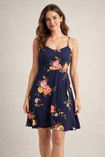 Old Navy Womens XL Cottagecore Floral Navy Fit & Flare Summer Sundress Romantic