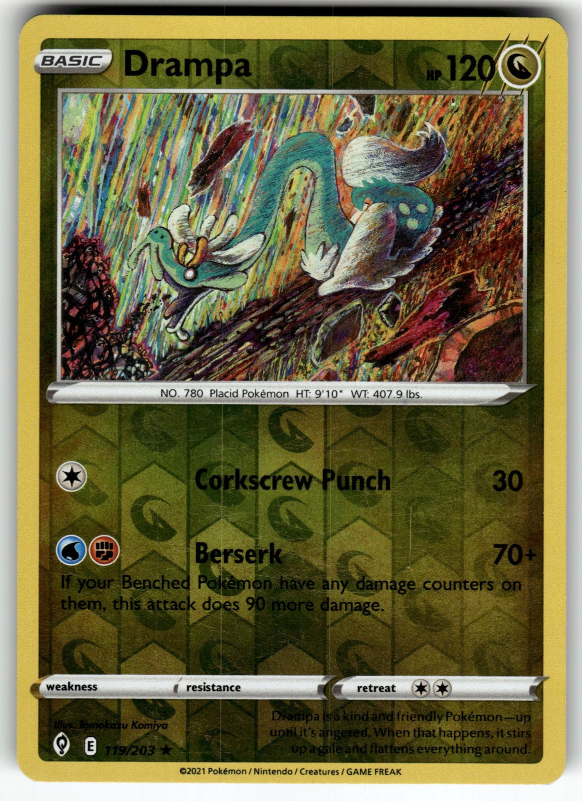 Drampa 119/203 SWSH07: Evolving Skies LP Pokemon Card TCG