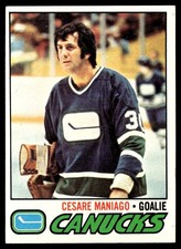 1977-78 Topps Card Hockey Cesare Maniago Vancouver Canucks #23 EX-MT+