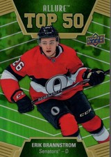 2019-20 Upper Deck Allure Top 50 Green Border #T5018 Erik Brannstrom /50 - HKY