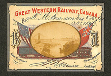 Great Western Railway - Railroad Annual Pass with Photographs - 1871 - RARE