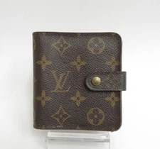 Authentic LOUIS VUITTON Monogram Compact Zip Bifold Zippy Wallet S#47101