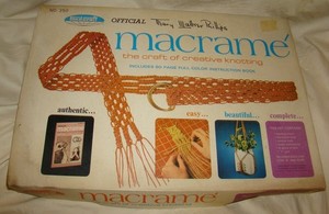 Vtg Macrame Kit 1970 ORIGINAL Box Skilcraft #250 Mary Walter Phillips Book