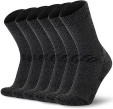 Mens Merino Wool Hiking Cushioning Socks For Outdoor 9-13 Dark Gray 3 Pairs 
