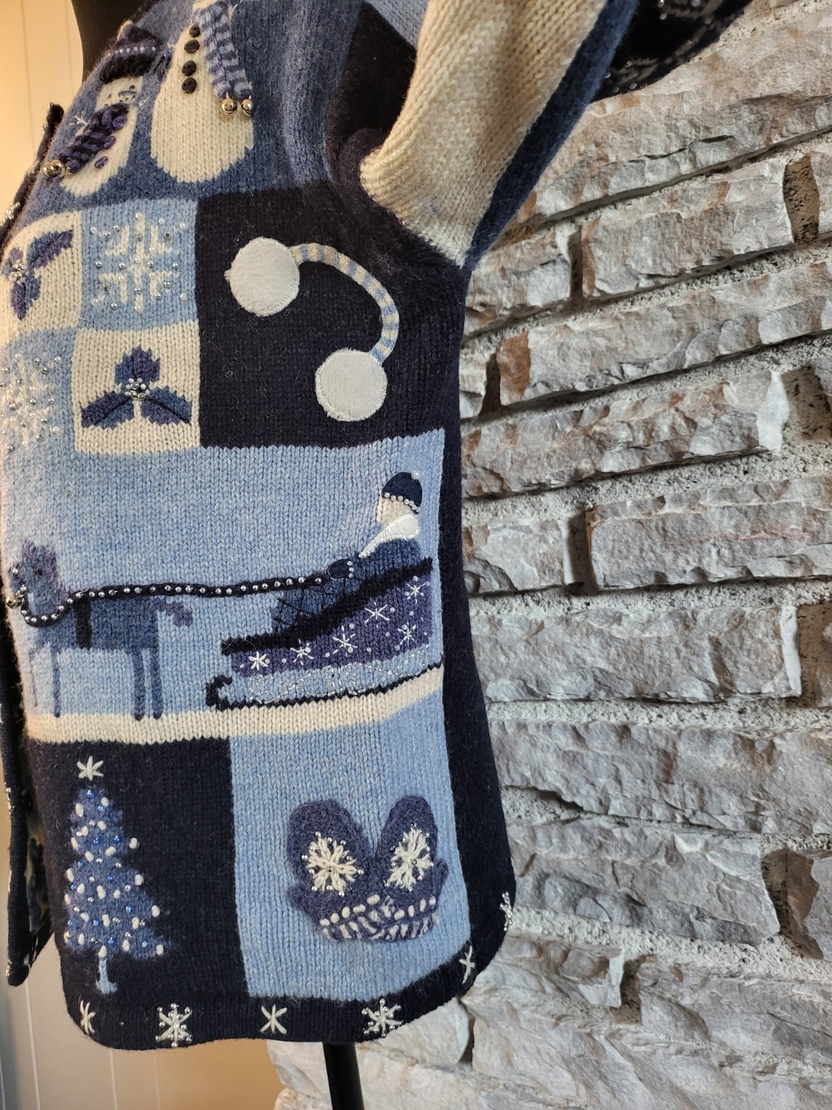 Vintage Talbots Patchwork Embroidered 100% Wool C… - image 10