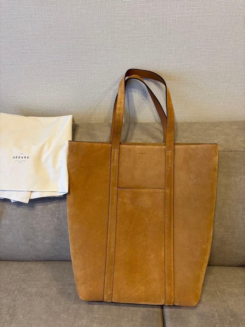 Sezane THE TOTE ベージュ レザートートバッグ Sezane Shoulder Tote Bag Purse Leather in Brown NWOT | eBay