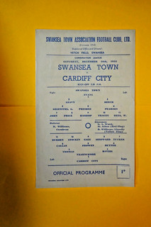 1955/56 SWANSEA TOWN RESERVES v CARDIFF CITY RESERVES Football Combination