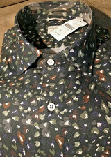 NWT CULTURATA men's XXL 2XL Long Sleeve Button Down Shirt Abstract Shapes Tailo