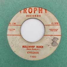 Mod R&B Rockabilly 45 BILL TAYLOR & CYCLONES Bullwhip Rock / Nelda Jane Trophy