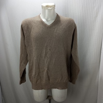 Item e5198 men's 100% cashmere brown sweater, size XL, armpits 64cm, spa