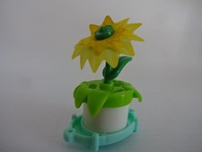 Accessori per casa delle bambole / fiore giallo in vaso bianco