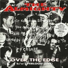 The Almighty�?�Over The Edge - 7" Vinyl CLEAR DISC 1993 PO298 - ABOJ - NM/NM