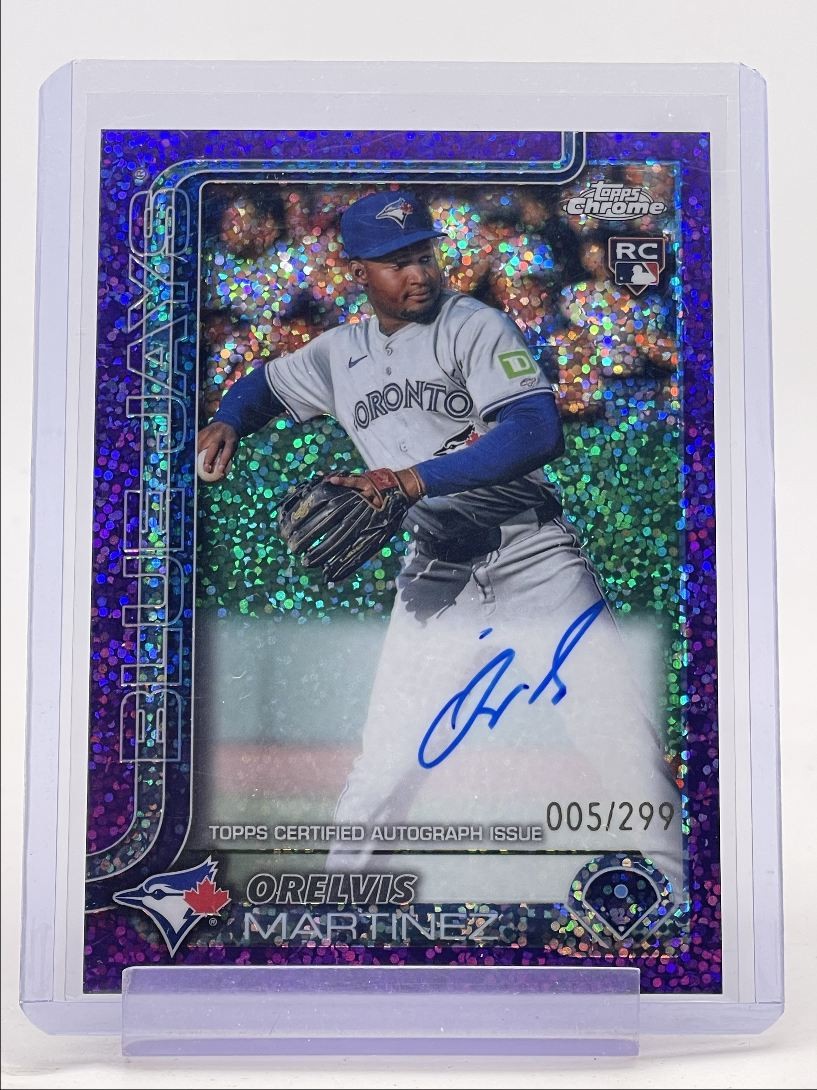 ORELVIS MARTINEZ 2025 TOPPS CHROME ROOKIE PURPLE SPECKLE RC AUTO /299 Q4597