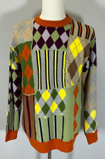 Moschino Multicolor Patchwork Men's Size 48 EU Wool Sweater NWT