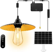 Solar Pendant Light Outdoor, Solar Chicken Coop Light IP65 Waterproof Metal Chan