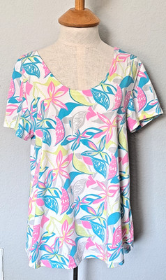 FRESH PRODUCE Size M  Multicolor Tropical Beachside BLOOMS MIKA Twist Back Top