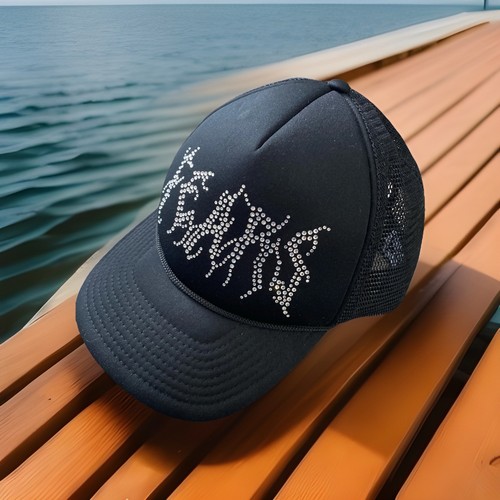 RARE Personal Fears “Fears” In Rhinestone Adj Black Baseball Cap Hipster - Picture 4 of 6